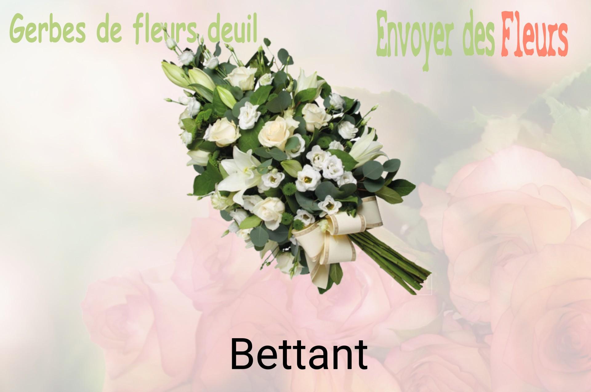 Gerbe de fleurs de deuil livrée à Bettant